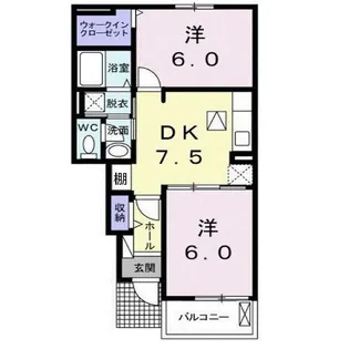 コンフォートさくらD【1階】の間取り