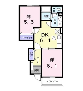 ハーブコート A【1階】の間取り