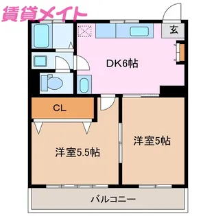 コーポグリーンFUKUTA【1階】の間取り