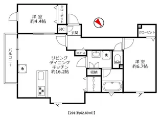 Wistaria Kagurazaka【2階】の間取り