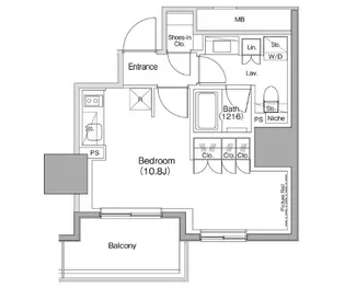 ザ・パークハビオ麻布十番【4階】の間取り