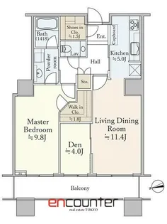 白金タワー【34階】の間取り