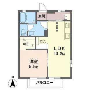 ファミール落合 B【2階】の間取り