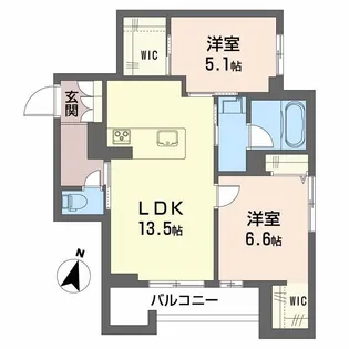 シャーメゾン笹和【2階】の間取り