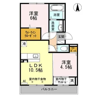 ラフィネ デュオII【1階】の間取り