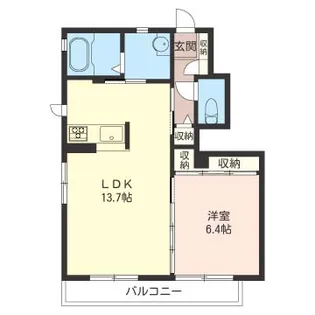 メルヴェ-ユI【1階】の間取り