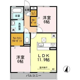 サンシャイン見白【1階】の間取り