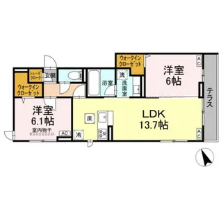 D Paina 宿河原6 II【1階】の間取り