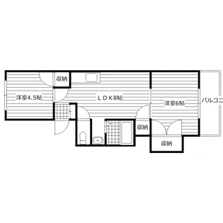 コーポ角田【1階】の間取り