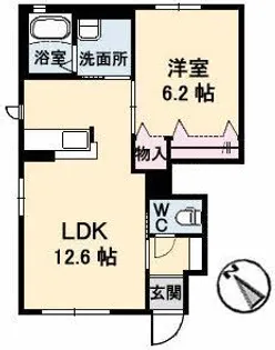 ラ パルテール旭川 参番館【1階】の間取り