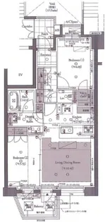 グランレ・ジェイド若松町レジデンス【2階】の間取り