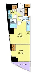 ミライズ横濱桜木町レジデンス【6階】の間取り