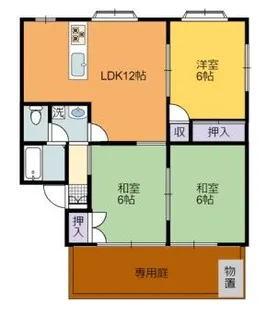 アジュール・トレネA【1階】の間取り