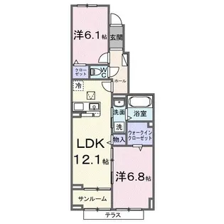 メゾン・リュエルアルファ【1階】の間取り