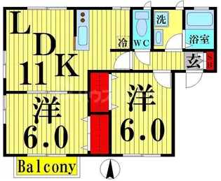 メンバーズタウン島根B【1階】の間取り