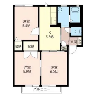 SHM フレグランス関根B【2階】の間取り