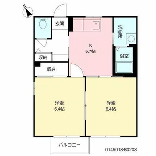 カメリアタウン弐番館【2階】の間取り