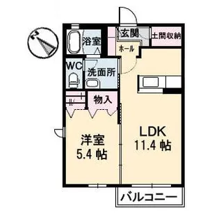 シャーメゾン新地【1階】の間取り