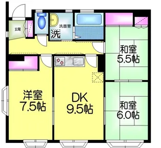 メゾンビフォア【1階】の間取り