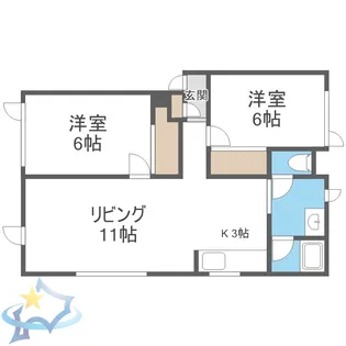 コンフォートウエスト【2階】の間取り