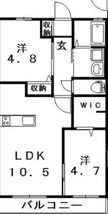 ラ・セーヌ藤崎【1階】の間取り