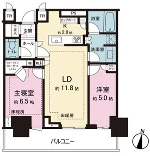 パークタワー西新宿【15階】の間取り