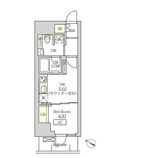 コスモグラシア新宿西早稲田【10階】の間取り