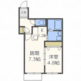 デュオレッド豊平【1階】の間取り