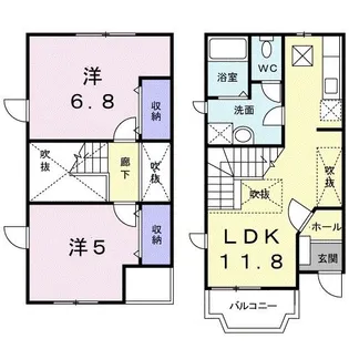 ツイン・バード・ハウス【1階】の間取り