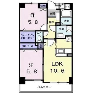 アビタシオン シエル【5階】の間取り