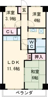 ルックハイツ藤代A棟【12階】の間取り