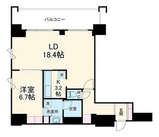 リバーサイドタワー中之島【18階】の間取り