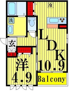星谷ハイム六番館【2階】の間取り