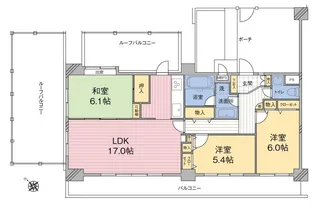 ライオンズヴィアーレ調布【9階】の間取り