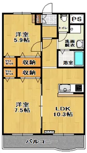 サニーフラット【2階】の間取り