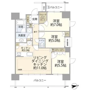 グランテム本厚木【11階】の間取り