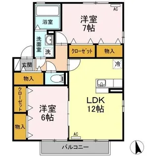 セジュールカルフール A【2階】の間取り