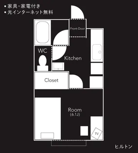 ヒルトンD 201号室【2階】の間取り