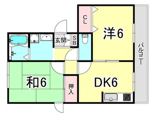 ハイカムール松本【2階】の間取り