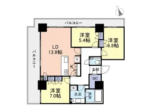 ザ・レジデンス一番町【19階】の間取り