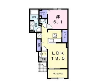 ランドハウスI【1階】の間取り