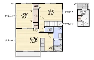 コンフォート扇台D【2階】の間取り