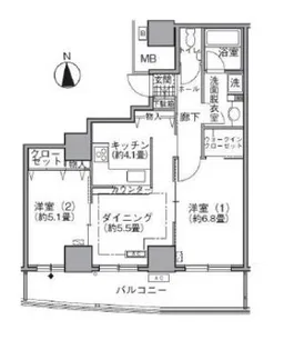 アクティ汐留【28階】の間取り