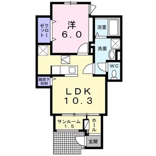 ファヴールわらび【1階】の間取り