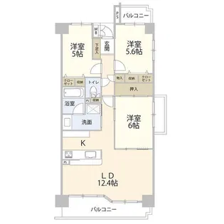 グランコート白川公園(0005642)【3階】の間取り