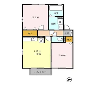 アローズ B棟【1階】の間取り