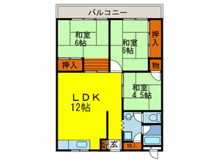 エリエールハイツ川西【4階】の間取り