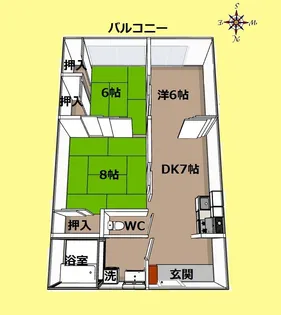 宮城県仙台市青葉区中山1【アパート】の間取り