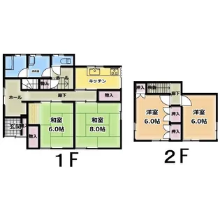 福島県いわき市泉町滝尻字六枚内【一戸建】の間取り