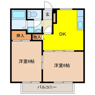 廣美ハイツ【2階】の間取り